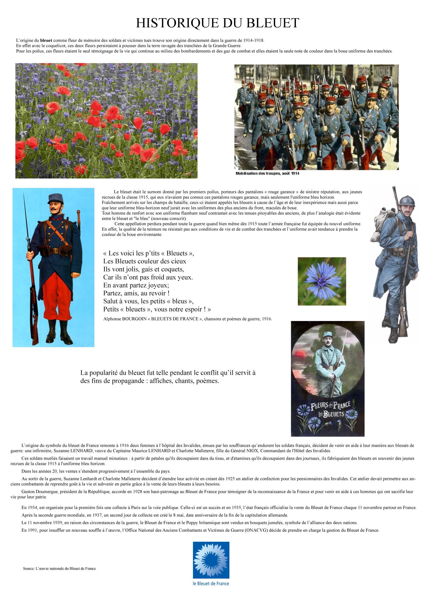 Panneau historique du bleuet